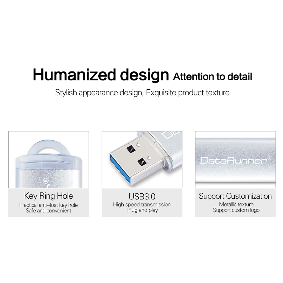 DataRunner USB 3.0-Flash-Laufwerk 128 GB Metall-Stick 16 GB 32 GB 64 GB Tragbarer Mini-Stick 256 GB USB-Speicherstick-Flash-Disk