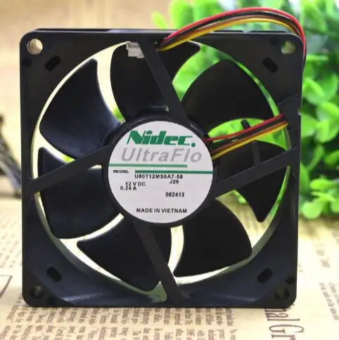 

Original NIDEC authentic U80T12MS6A7-58 80*80*25 12V 0.24A four wire inverter cooling fan