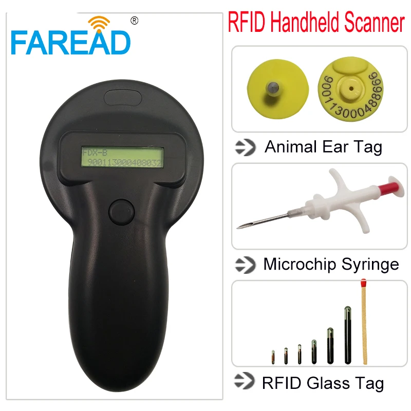 125/134.2KHz FDX-A/FDX-B/HDX อุปกรณ์เสริมสัตว์ RFID แก้วชิปหู microchip สําหรับสุนัขสัตว์เลี้ยงแมววัวปลาเต่า ID Scanner