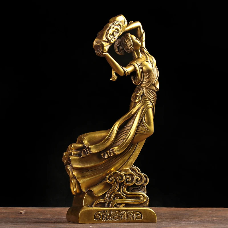 Pure Copper Chinese-style N-Wa Bronze Statue Fairy Goddess Feng Shui Decoration , Nv Wa Patching The Sky,  Feng Shui Bronze