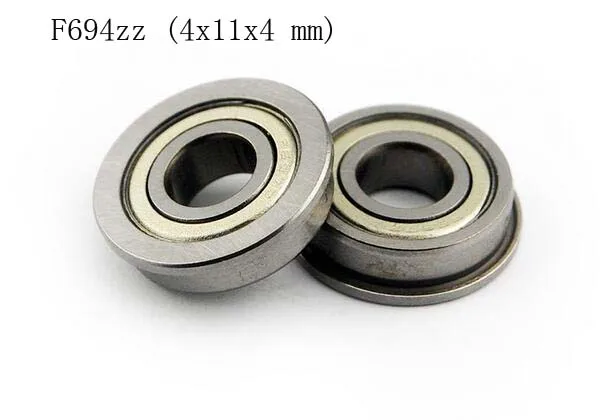 (10 PCS) F694zz (4x11x4 mm) Flange Metal Shielded Ball Bearing Bearings F694z