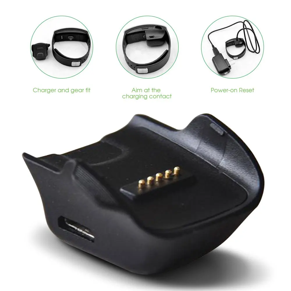 Charger Cradle Charging Dock Desktop for Samsung Gear Fit R350 Smart Watch Black (Samsung Galaxy Gear R350)