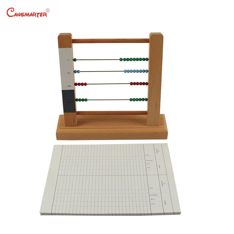 Soroban – cadre en bois pour enfant, jouet d'apprentissage des maths, méthode Montessori, matériel pédagogique