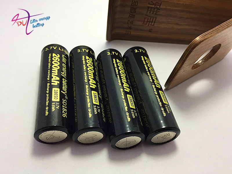 Lot de 4 batteries lithium-ion 3.7v 18650, 2600mah, authentiques
