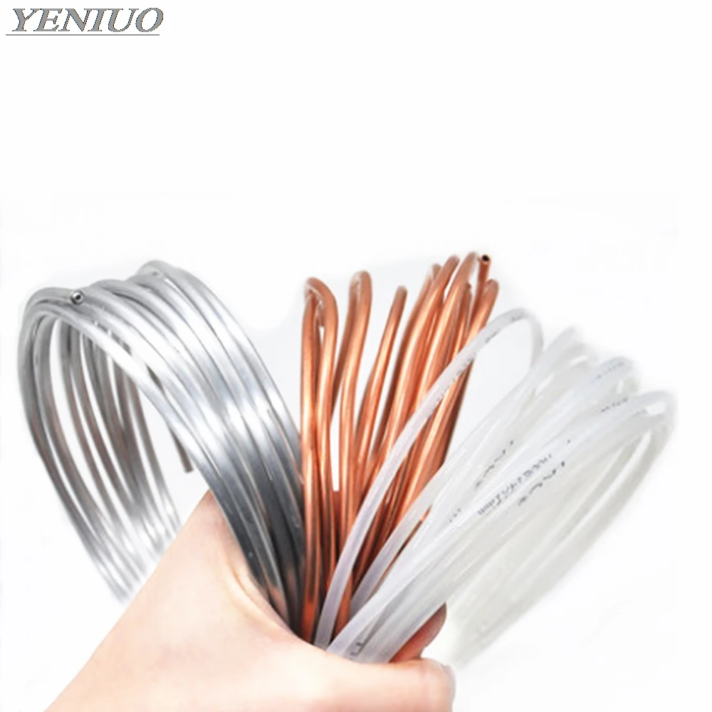 1Meter 4/6/8mm lubricating oil pipe Copper, aluminum, nylon tube Machine oil tubing Lathes lubricate oil delivery pipe