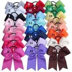 2 PCS 6 inch Cheer Bow WITH Elalstic Hair Bands Large hair bows Ponytail leading bow Holiday Hair Ribbons Bows Headwear