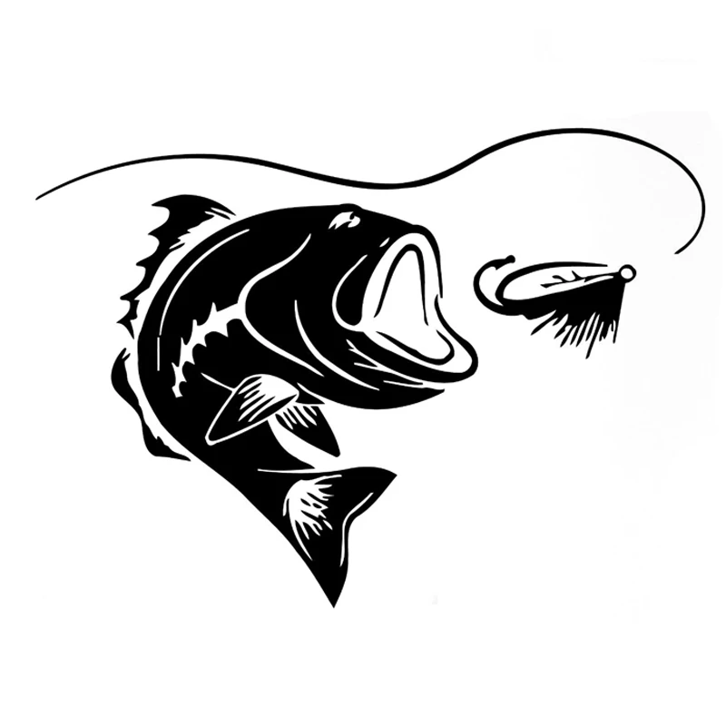 17.7CM*12.6CM Creative Fishing Silhouette Decor Vinyl Car Sticker Decal S9-0712