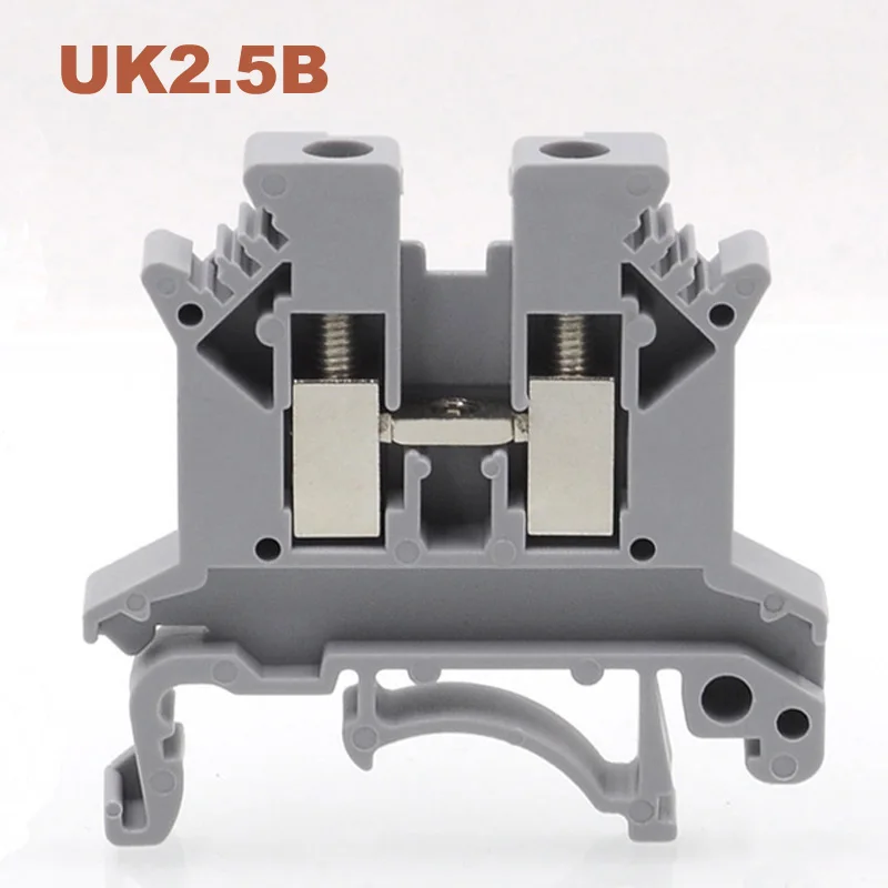 20/50/100pcs Din Rail Screw Terminal Block UK-2.5B Bornier Electric Wire Cable Terminals Blocks Connector Copper Morsettiera 32A