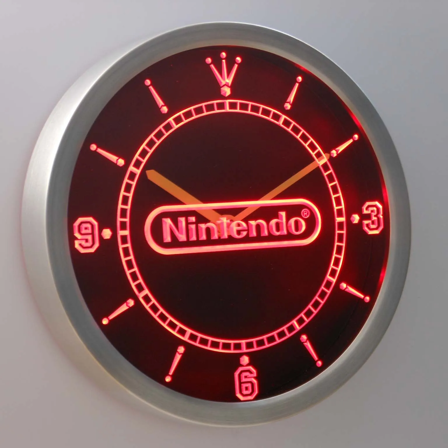 nc0196 Nintendo Game Room Neon Light Signs LED Wall Clock