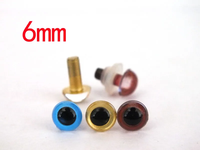 blue/gold/brown 3color kit--6mm colorfull safety toy eyes-30pairs