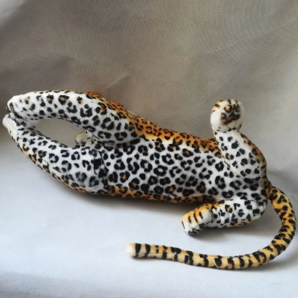 Około 60cm leopard pluszowa zabawka prawdziwa zabawka lampart lalka poduszka, prezent urodzinowy b1996