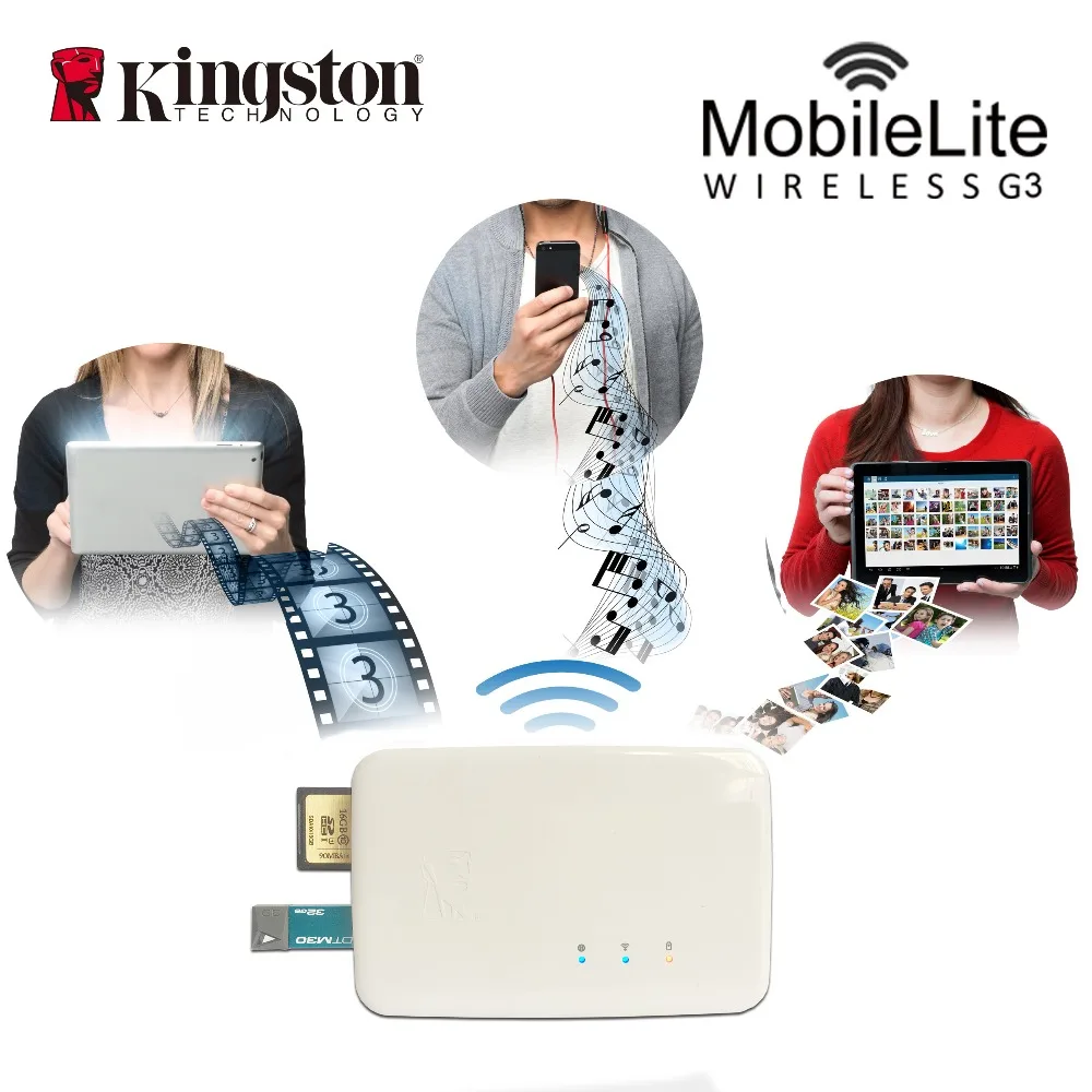 Kingston wireless card reader Multifunction wifi transmitter Wireless data sharing device It can be used as a mobile backup powe