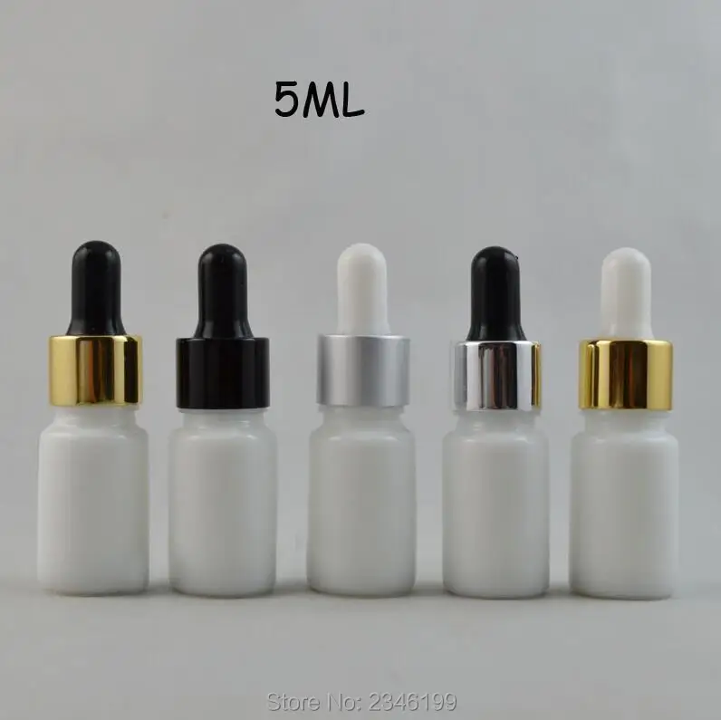 

5ML 20pcs/lot 40pcs/lot Superior Grade Essential Oil Glass Bottle, White Glass DIY Liquid Dropper Container, Fashion Makeup Tool