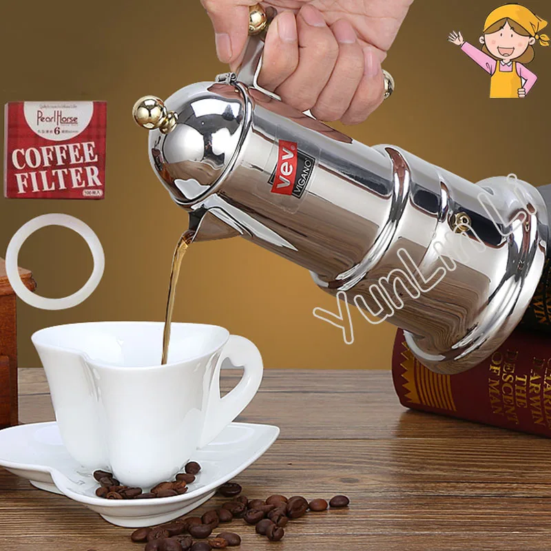 

Italian Moka Pot Coffee Machine Household Mocha Coffee Machine Stainless Steel Commercial Espresso Coffee Maker