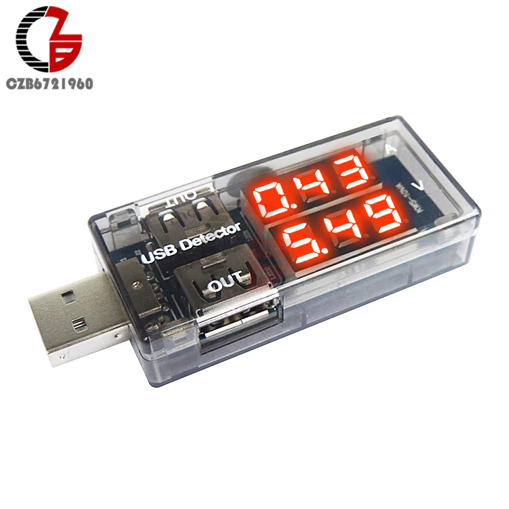 5V 12V Dual Display LED USB Tester Digital Voltmeter Ammeter Car Mobile Power Bank Voltage Detector Volt Monitor Charger Doctor