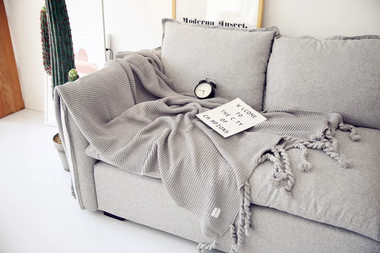 Drop ship 2018 new Casual Dệt Kim Chăn với Tassel Nhà Trang Trí Màu Hồng Ném Chăn đối Sofa Bed Bìa Thảm Phủ Bedpread