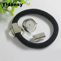 Yidensy 10pcs Hair Clip Base Setting 18mm Base Holder for Elastic Band Rope DIY Jewelry Making Findings Accessories