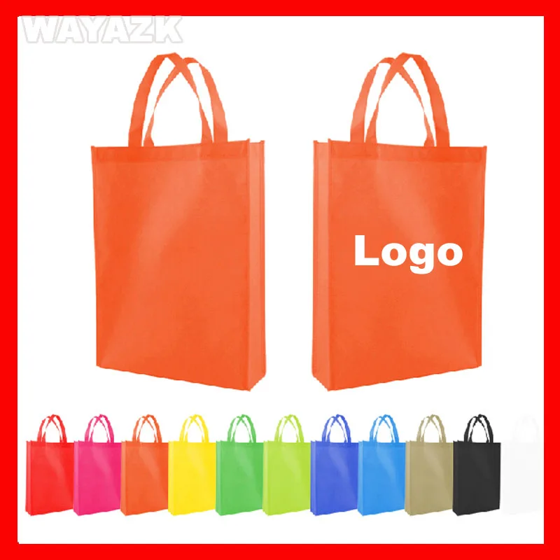 500 Pieces Pack Customized Eco Reusable Shopping Bags With Logo Non Woven Totes Promotion