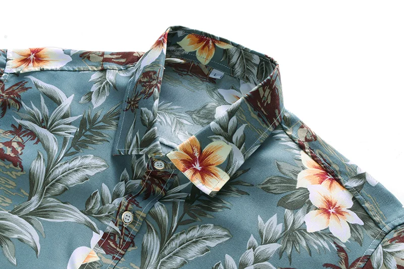 Men personality floral printed casual Short sleeve shirts camisa masculina fashion Beach Hawaiian Shirt clothing 5XL 6XL 7xl