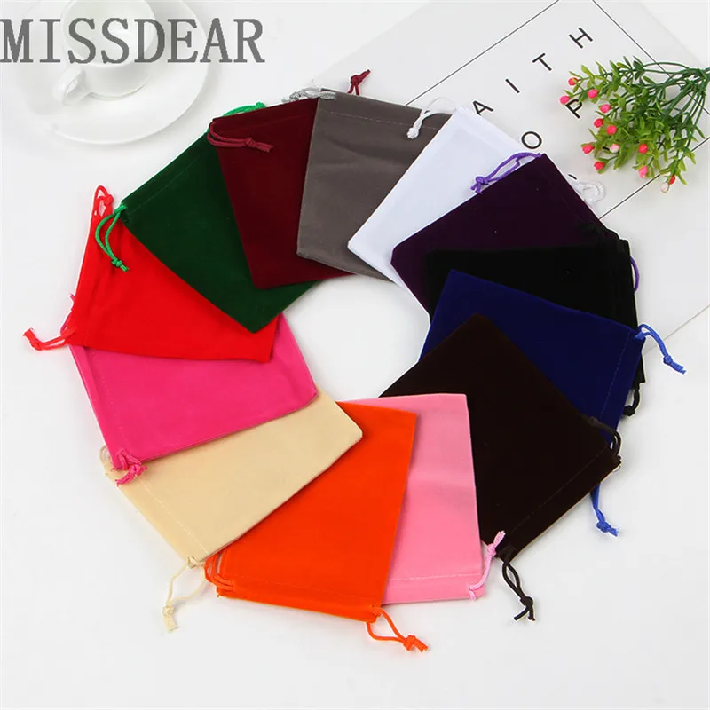 

Wholesale 100pcs/lot 10x12cm Drawstring Velvet Bag Pouches Favor Charms Jewelry Packaging Bags Christmas Gift Bag Free Shipping