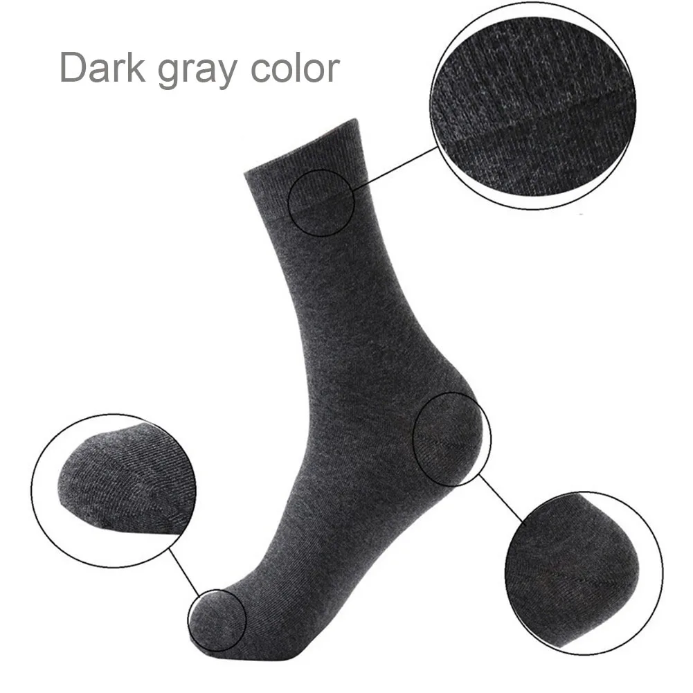 Fcare 10Pcs=5 Pairs Big plus size large XXXL men's socks crew Solid color dress socks  45-50 EU