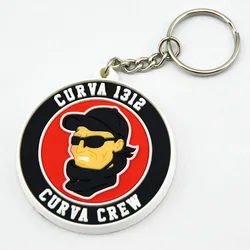 Custom Design Logo 2D Embossed Soft PVC Keychain