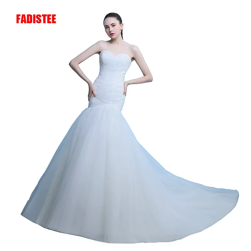 

FADISTEE New arrival elegant wedding dress Vestido de Festa dress tulle mermaid long style pleat party dresses luxury frock