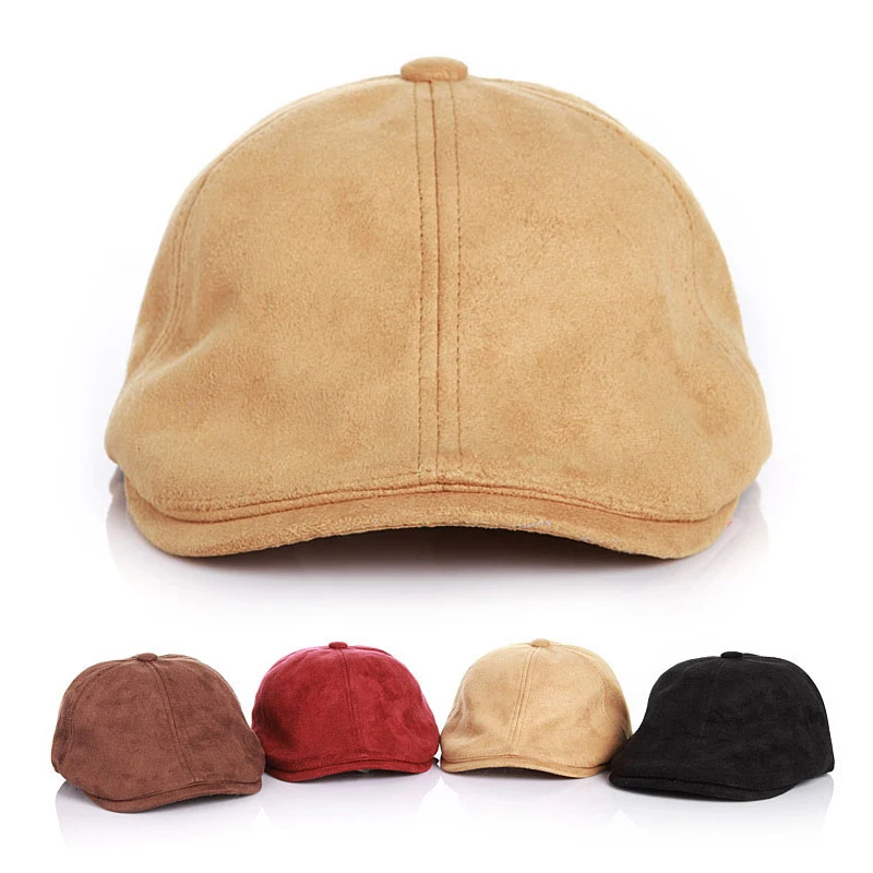 Knappe Baby Hoed Verstelbare Suedette Kinderen Baret Hoeden Retro Lente Herfst Kinderen Cap Voor Meisjes Jongens Accessoires 2-5Y