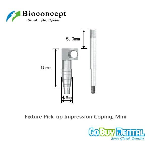 Bioconcept Hex Mini Fixture Pick-up Impression Coping φ4.0mm, Length 15mm for Open Tray(361120)