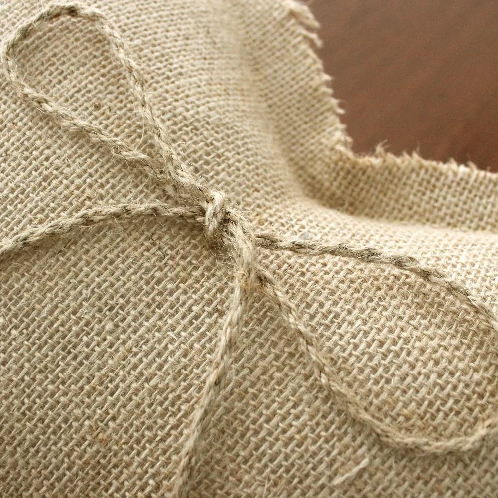 Burlap Heart Ring Bearer Pillow Wedding Decoration Cushion