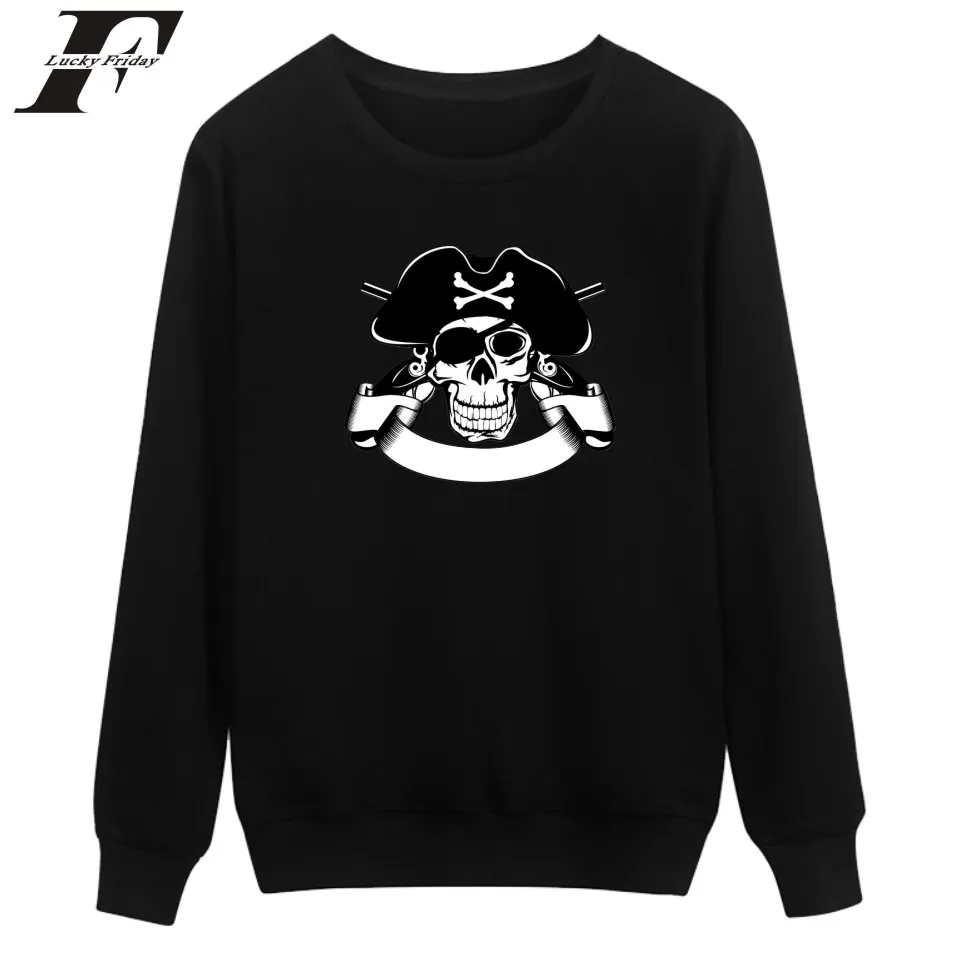 

LUCKYFRIDAYF corsair skull funny print fashion capless Sweatshirts men women Hoodies Pullover casual Long Sleeve sweatshirt tops