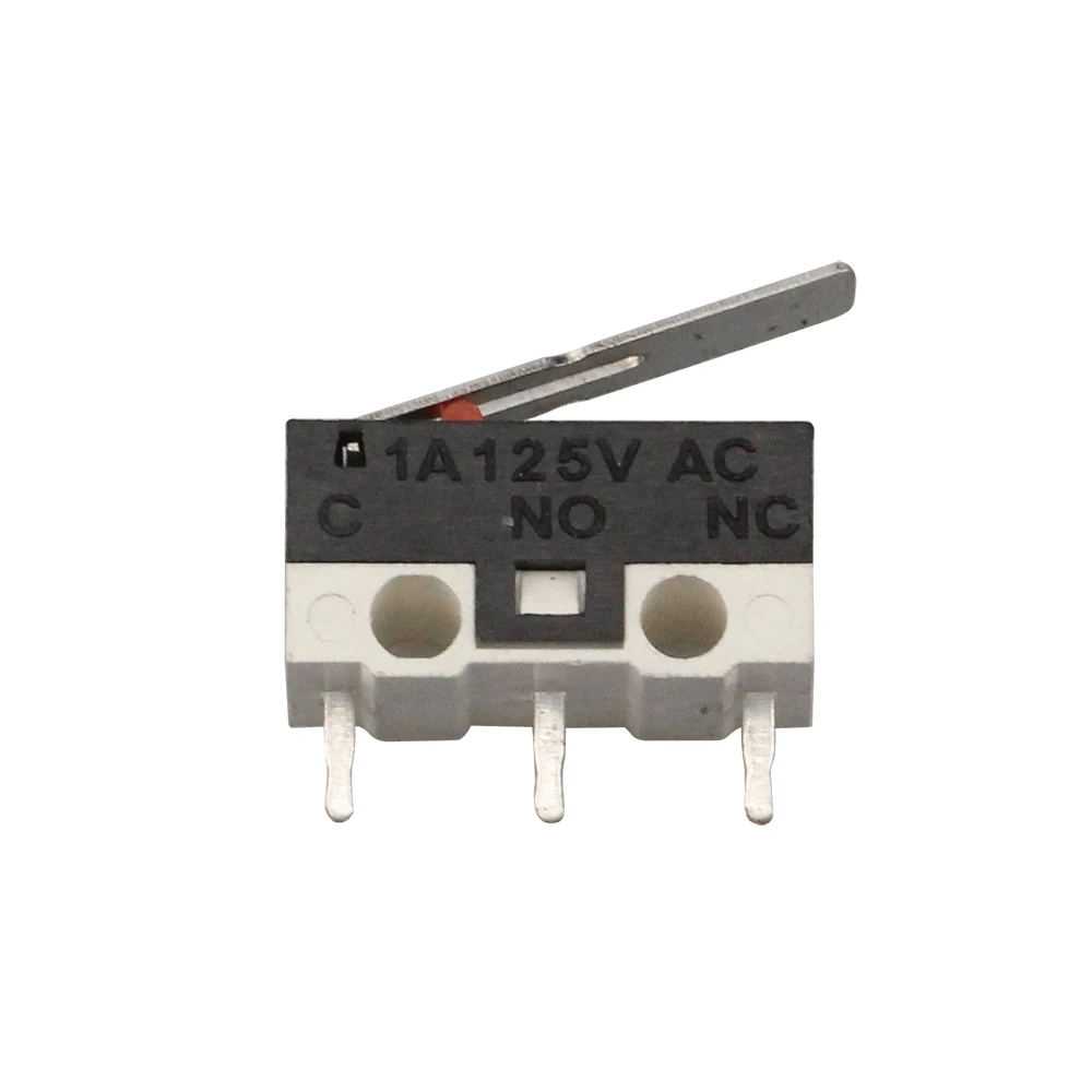 10pcs/lot Limit Microswitch With Three Straight Legs Mouse Side Key Momentary Micro Limit Switch1A/125V AC For Makerbot MK7/ MK8