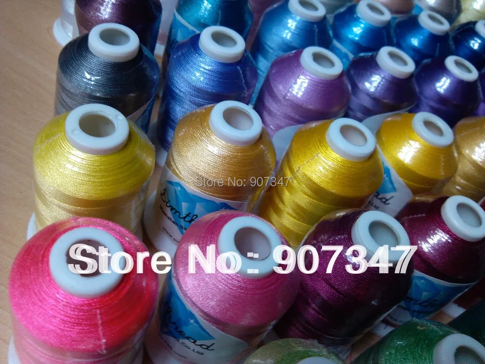 

63 brother colors 120D/2 1000m/cone computer / machine polyester embroidery thread