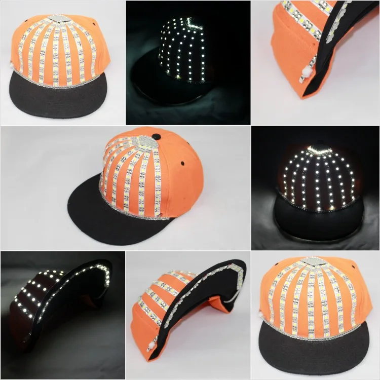 Birthday gift 6 models party decorations New baseball led cap DJ club hat stage performances cap Party Supplies LED hat