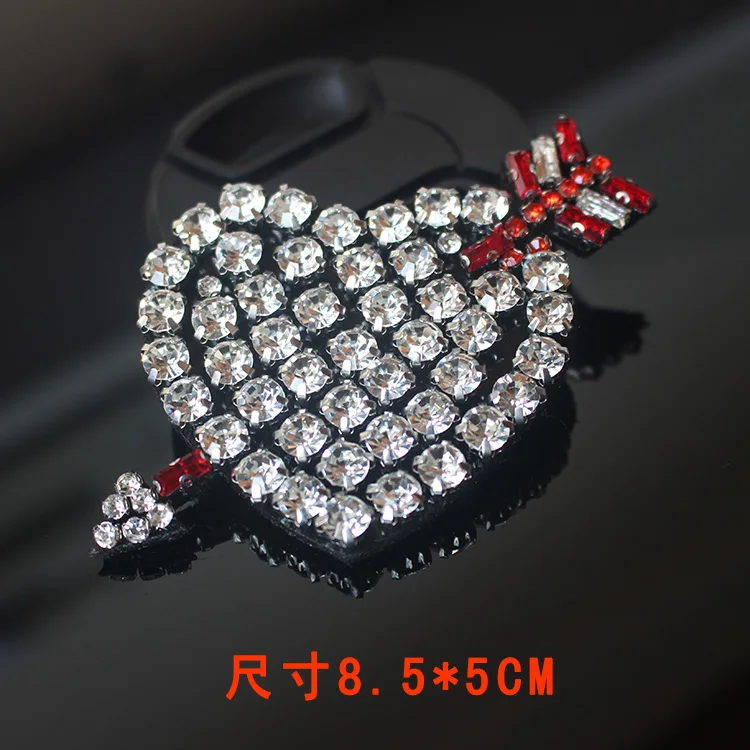 2Pcs 2018 new design accessories rhinestone love arrow cloth fashion bag fashion DIY dress a heart shape cloth patches A1444