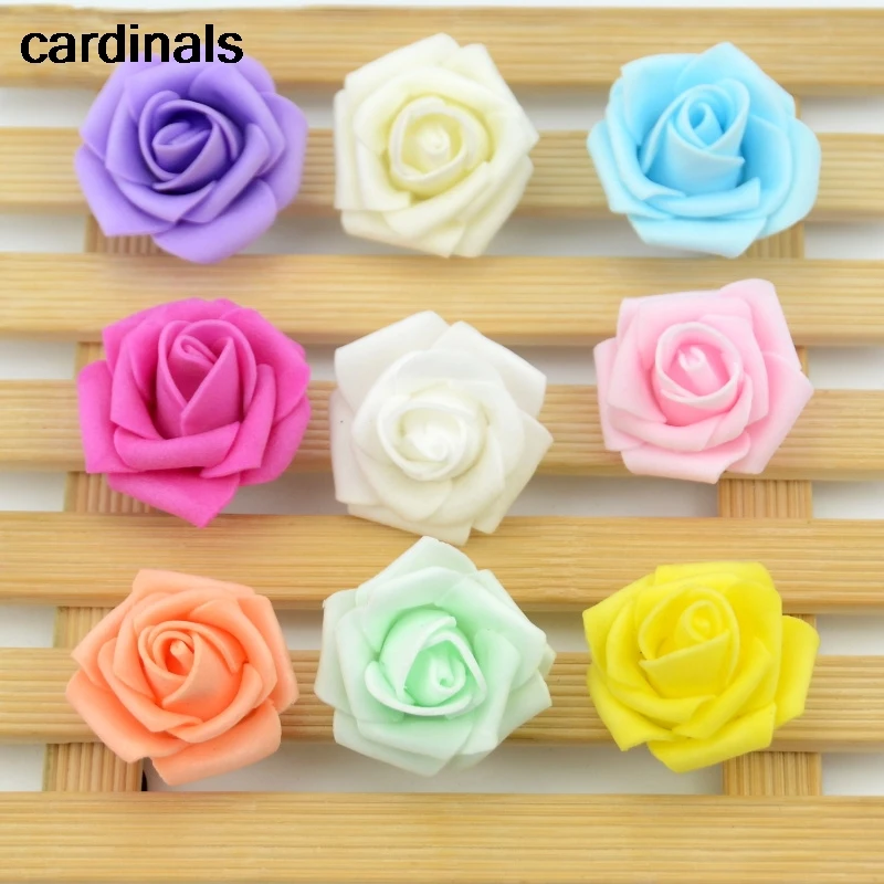 20/100Pcs 4cm Mini Artificial PE Foam Rose Flower Heads Wedding Home Decoration Handmade Diy Christmas Fake Flower Ball Craft