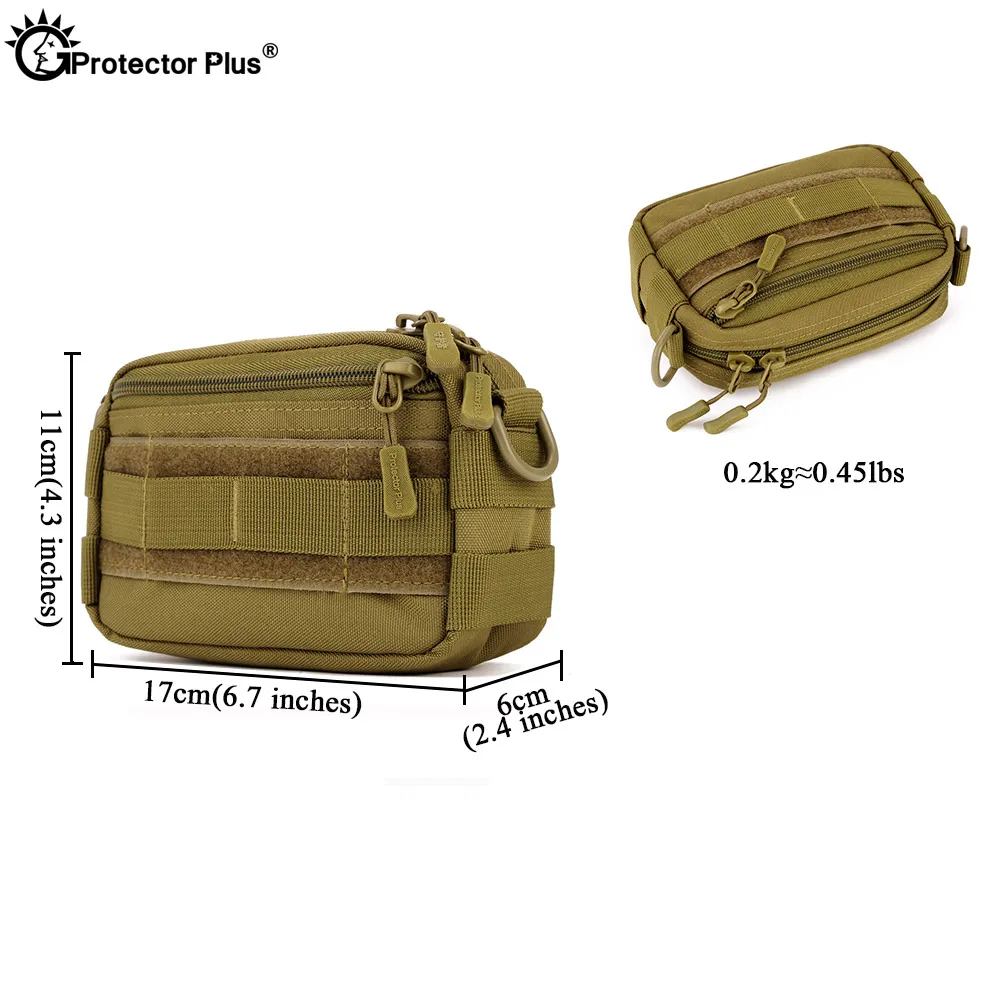 PROTECTOR PLUS Mini Molle Pouch 5.5 Inches Phone Tactical Dump Fishing Camping Crossbody Molle System Portable Shoulder Sling