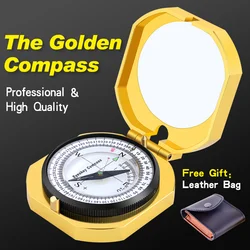 Eyeskey Professional Golden Compass Metal Handheld Positioning Slope Azimuth Measurement Multifunction Map Orientation Distance