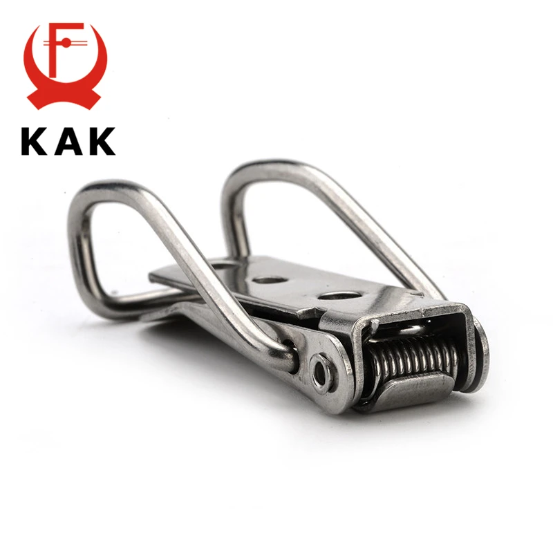 4PCS KAK J115B Mild Steel Cabinet Boxes Hasp Lock 74*20 Spring Loaded Latch Catch Toggle Locks For Sliding Door Window Hardware