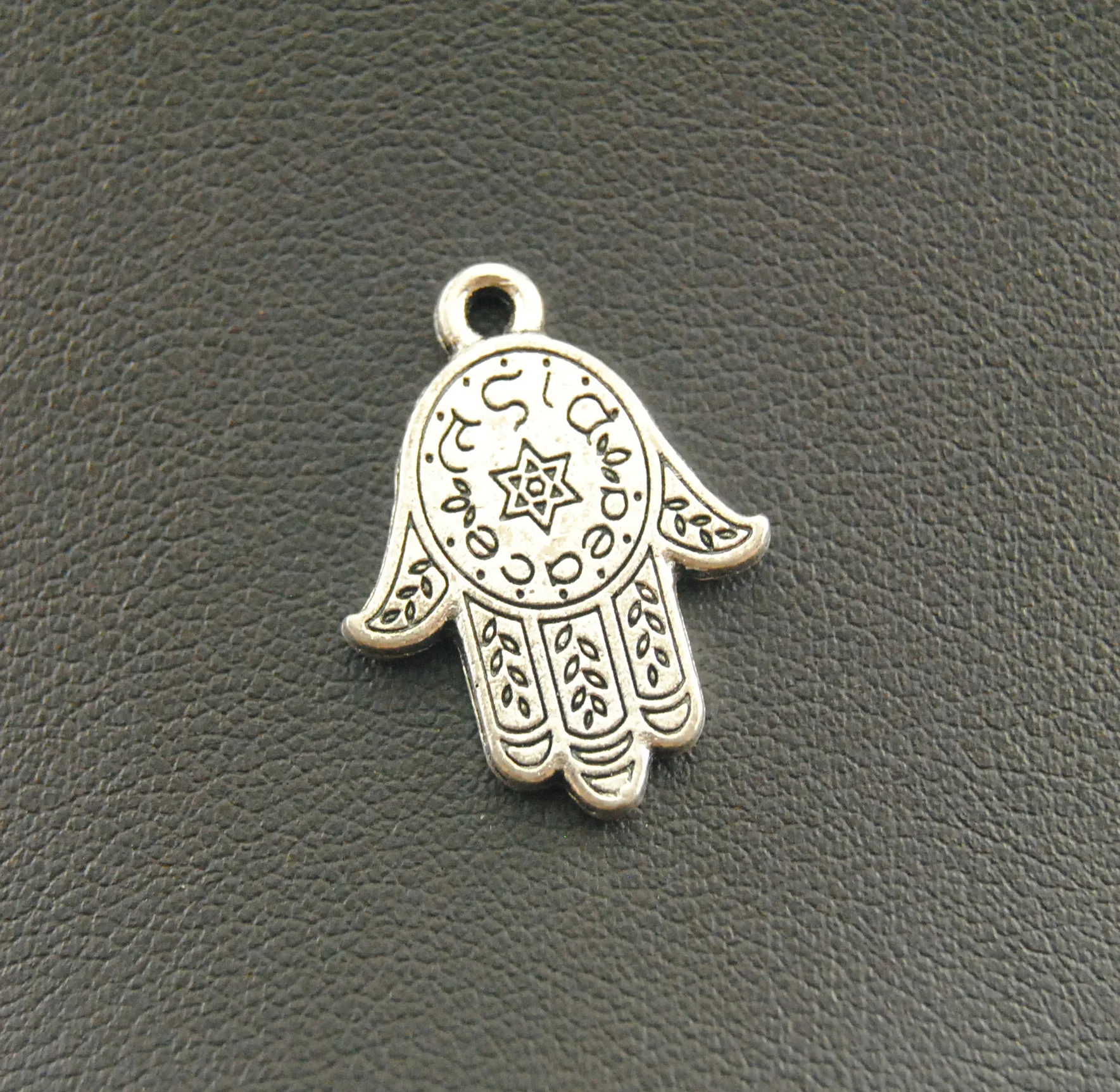 10pcs  Silver Color Hand of Fatima Charms Pendants For Jewelry Making DIY Handmade Craft  A937