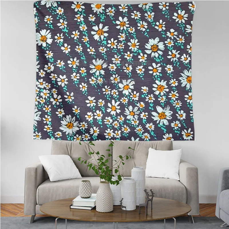 

PLstar Cosmos Tapestry Retro Bohemian style Flower 3D Printing Tapestrying Rectangular Home Decor Wall Hanging New style 4