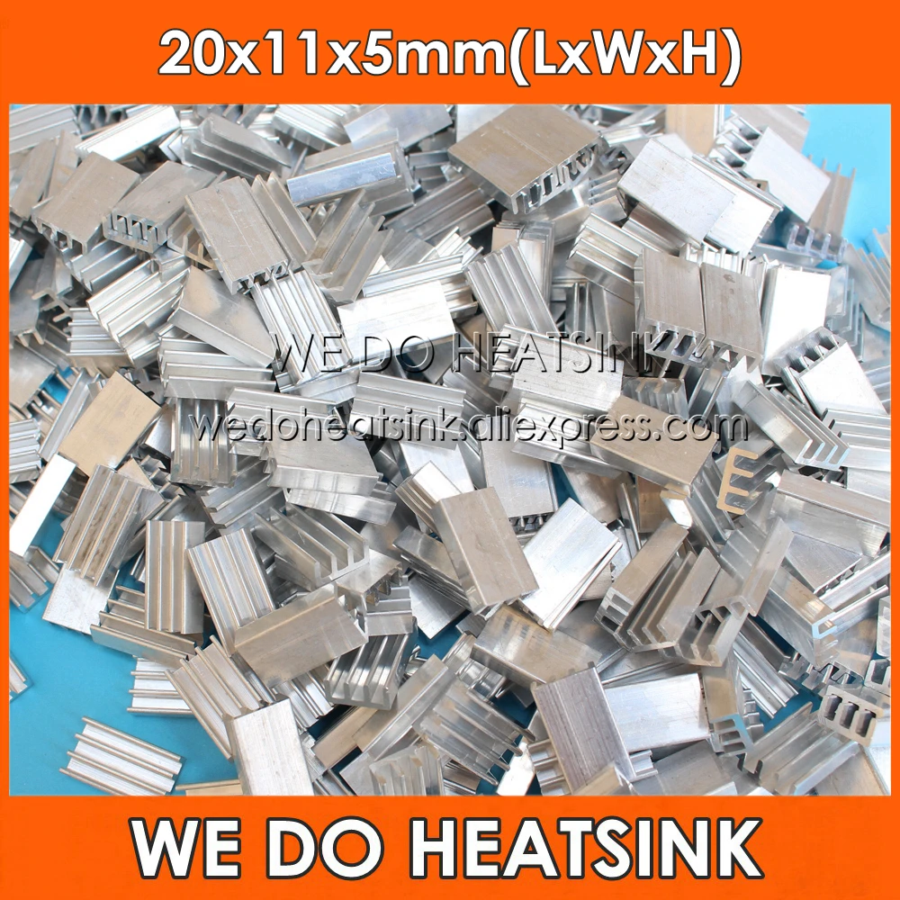 

WE DO HEATSINK 40pcs 20x11x5mm Extruded Aluminum Radiators Aluminium Heatsink Cooler For IC DC Converter Fans & Cooling