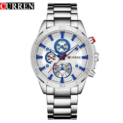 Hot Fashion Full Stainless Steel Watches Top Brand CURREN Casual Mens Watch Analog Sport Wristwatch Quartz Clock