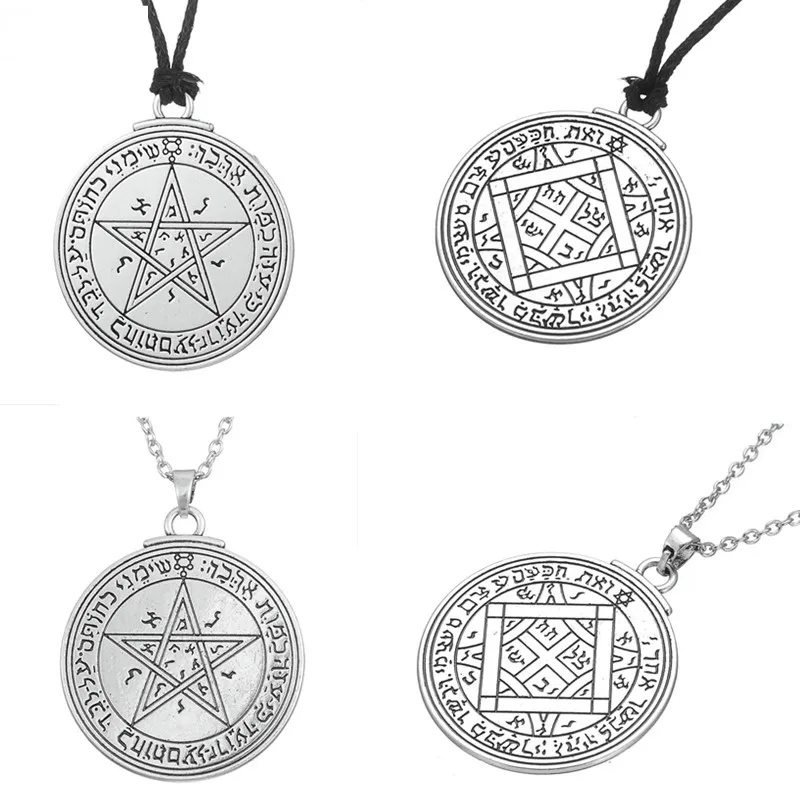 Skyrim Unque Double Side Charm Talisman of Venus Love Pentacle Key of Solomon Pendant Necklace Wicca Necklace Fashion Jewelry