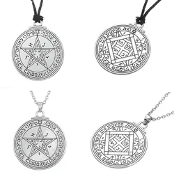 Skyrim Unque Double Side Charm Talisman of Venus Love Pentacle Key of Solomon Pendant Necklace Wicca Necklace Fashion Jewelry