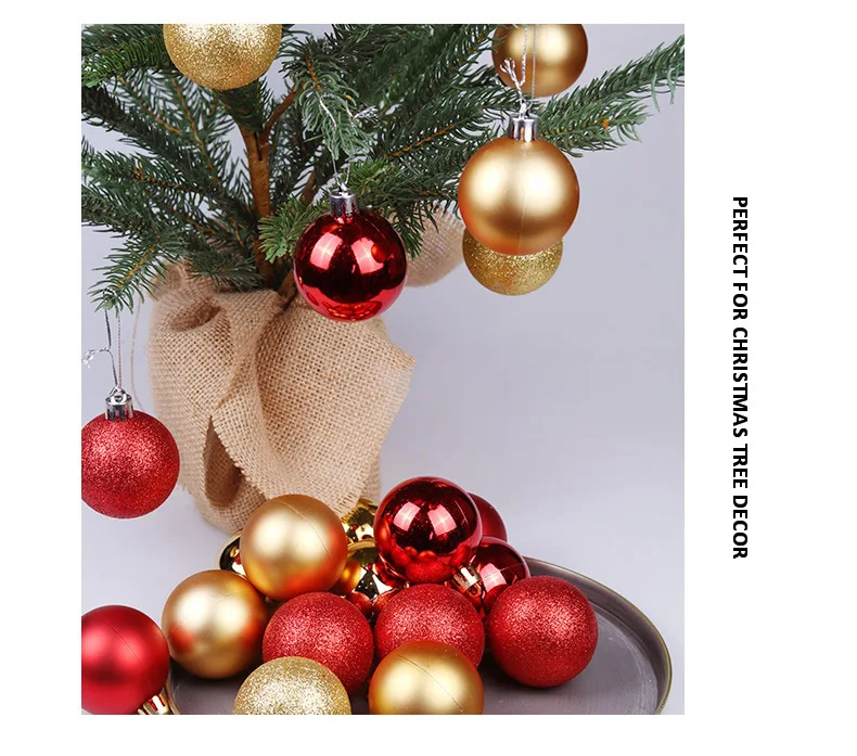 Neue 24 teile/los 8 cm Farbe Dekoration Ball Weihnachten Baum Hängen Ornamente Glänzende Flitter Ball Für Home House Bar party Decor – Detail 13
