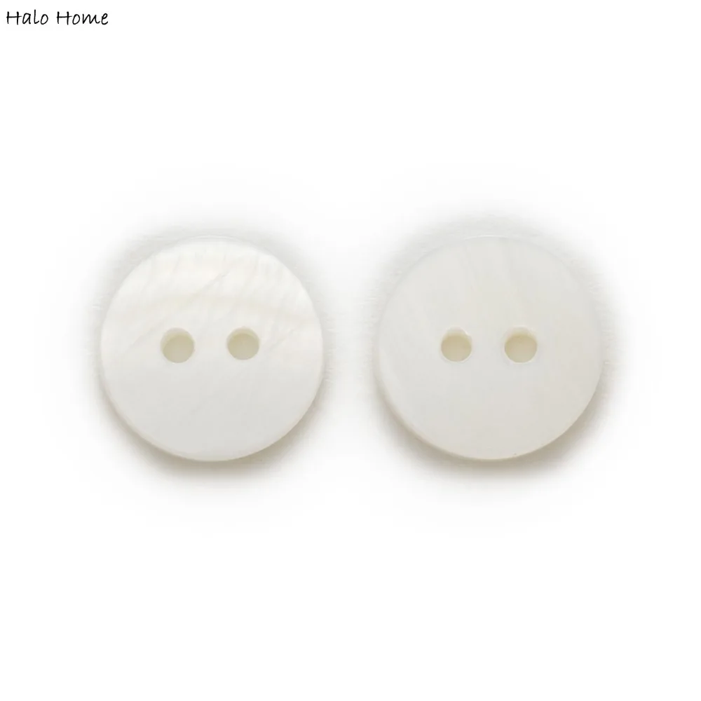 Shell 20pcs 2 Hole White Round Buttons Home Decor Sewing Scrapbooking Clothing 10-18mm Optional