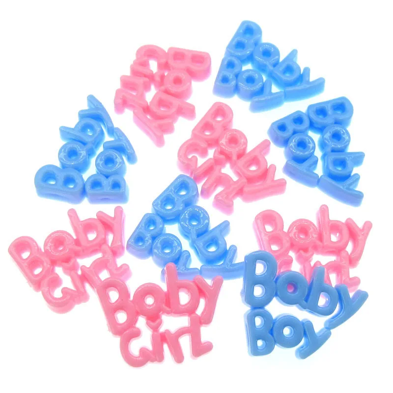 24Pcs Plastic Baby Letter Girl Boy Charms Letters Baby For Baptism Craft Party Table Decorations 24 x 39mm