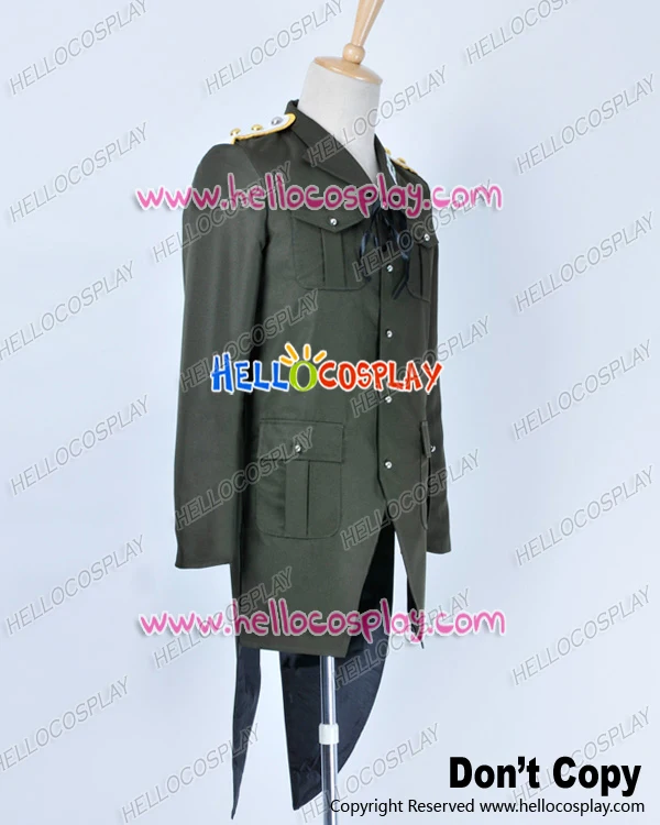 Strike Witches Cosplay Gertrud Barkhorn Costume Army Green Uniform H008