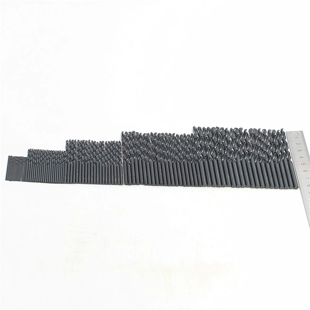 

HSS 100Pcs/Set Black Twisted Drill Bit Set Saw Set Steel Nitride Coated 1mm 2mm 3mm 4mm 5mm Woodworker DIY Drilling Holes